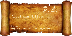 Pittinger Lilla névjegykártya